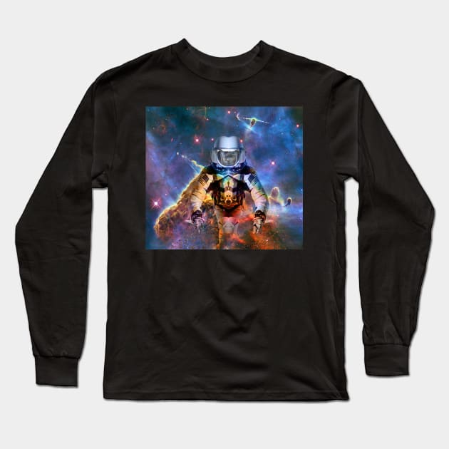 Astronaut Disintegration Long Sleeve T-Shirt by icarusismartdesigns